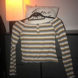 Off shoulder striped top